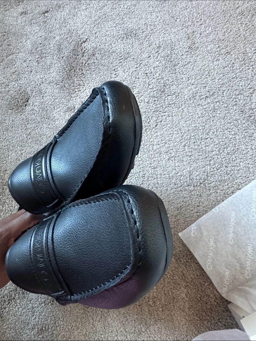 Calvin Klein Oliver Driving Loafers Black Slip On Moccasin Shoes SIZE 11.5